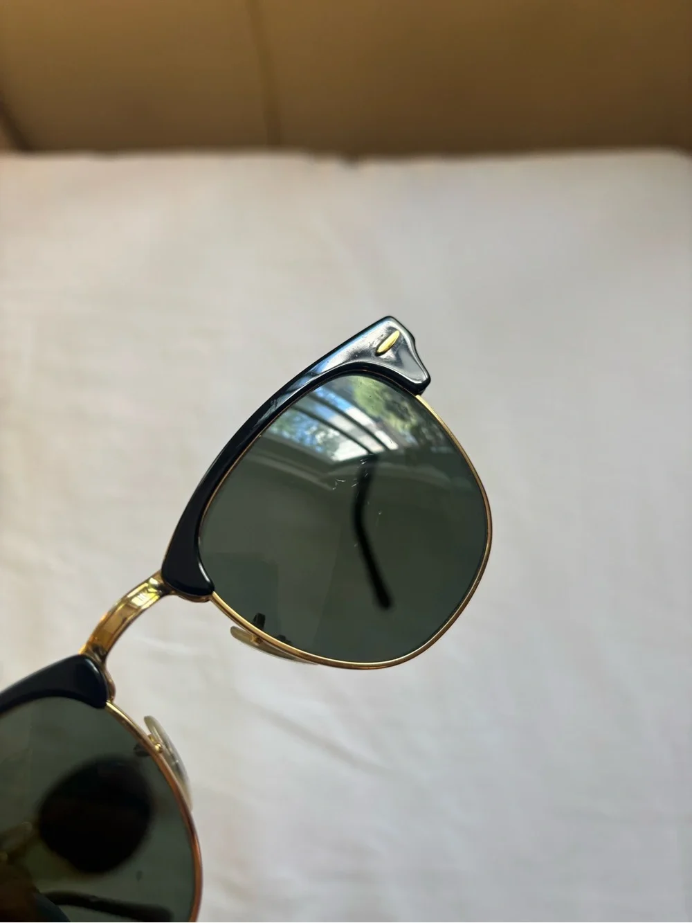 Ray-Ban Clubmaster Sunglasses - Black & Gold with Green Lenses